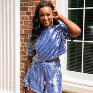 Buddy Love LAURA SEQUIN SET- Lilac